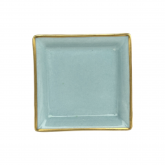Vuotatasche piccolo o posacenere in porcellana di Limoges azzurro tiffany elegante e personalizzabile
